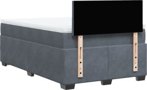 vidaXL Łóżko kontynentalne z materacem, ciemnoszare, 120x200cm aksamit 12