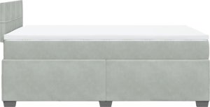 vidaXL Łóżko kontynentalne z materacem, jasnoszare, 120x200cm, aksamit 11