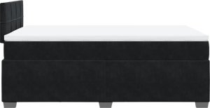 vidaXL Łóżko kontynentalne z materacem, czarne, 120x200 cm, aksamit 11