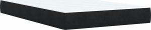 vidaXL Łóżko kontynentalne z materacem, czarne, 120x200 cm, aksamit 8