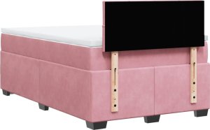 vidaXL Łóżko kontynentalne z materacem, różowe, 120x200 cm, aksamit 12