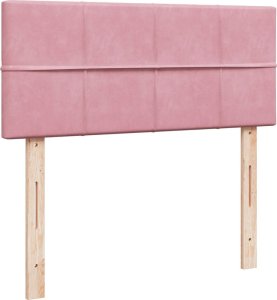 vidaXL Łóżko kontynentalne z materacem, różowe, 120x200 cm, aksamit 7