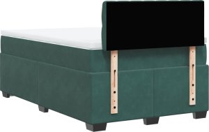 vidaXL Łóżko kontynentalne z materacem, ciemnozielone, 120x200 cm 12