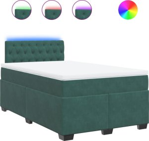 vidaXL Łóżko kontynentalne z materacem, ciemnozielone, 120x200 cm 2