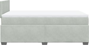 vidaXL Łóżko kontynentalne z materacem, jasnoszare, 120x200cm, aksamit 11