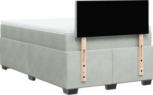 vidaXL Łóżko kontynentalne z materacem, jasnoszare, 120x200cm, aksamit 12