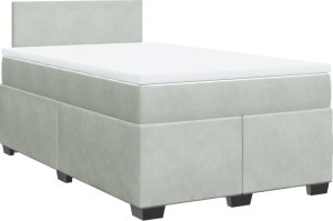 vidaXL Łóżko kontynentalne z materacem, jasnoszare, 120x200cm, aksamit 3