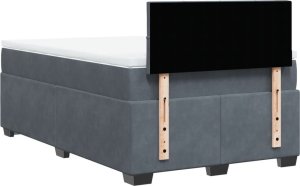 vidaXL Łóżko kontynentalne z materacem, ciemnoszare, 120x200cm aksamit 12