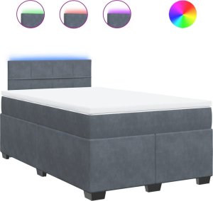 vidaXL Łóżko kontynentalne z materacem, ciemnoszare, 120x200cm aksamit 2