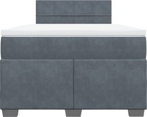vidaXL Łóżko kontynentalne z materacem, ciemnoszare, 120x200cm aksamit 6