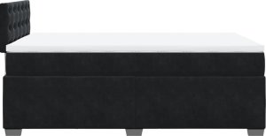 vidaXL Łóżko kontynentalne z materacem, czarne, 120x200 cm, aksamit 11