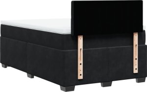 vidaXL Łóżko kontynentalne z materacem, czarne, 120x200 cm, aksamit 12