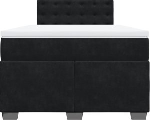 vidaXL Łóżko kontynentalne z materacem, czarne, 120x200 cm, aksamit 6
