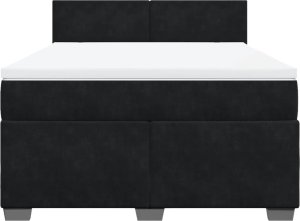 vidaXL Łóżko kontynentalne z materacem, czarne, aksamit, 140x190 cm 6