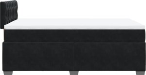 vidaXL Łóżko kontynentalne z materacem, czarne, 120x200 cm, aksamit 11