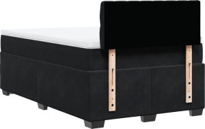 vidaXL Łóżko kontynentalne z materacem, czarne, 120x200 cm, aksamit 12