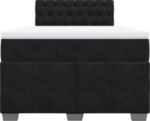 vidaXL Łóżko kontynentalne z materacem, czarne, 120x200 cm, aksamit 6