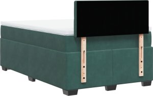 vidaXL Łóżko kontynentalne z materacem, ciemnozielone, 120x200 cm 12