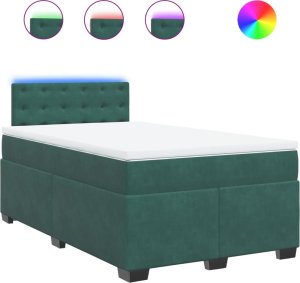 vidaXL Łóżko kontynentalne z materacem, ciemnozielone, 120x200 cm 2