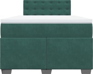 vidaXL Łóżko kontynentalne z materacem, ciemnozielone, 120x200 cm 6