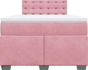 vidaXL Łóżko kontynentalne z materacem, różowe, 120x200 cm, aksamit 6