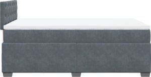 vidaXL Łóżko kontynentalne z materacem, ciemnoszare, 120x200cm aksamit 11
