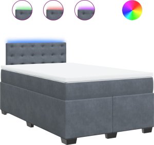 vidaXL Łóżko kontynentalne z materacem, ciemnoszare, 120x200cm aksamit 2