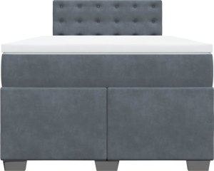 vidaXL Łóżko kontynentalne z materacem, ciemnoszare, 120x200cm aksamit 6