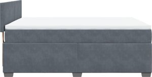 vidaXL Łóżko kontynentalne z materacem, ciemnoszara, aksamit 140x190cm 11