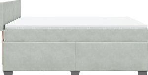 vidaXL Łóżko kontynentalne z materacem, jasnoszare, aksamit, 140x190cm 11