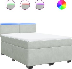 vidaXL Łóżko kontynentalne z materacem, jasnoszare, aksamit, 140x190cm 2