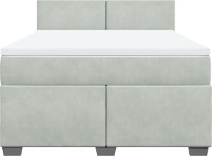 vidaXL Łóżko kontynentalne z materacem, jasnoszare, aksamit, 140x190cm 6