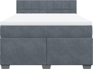 vidaXL Łóżko kontynentalne z materacem, ciemnoszare, 140x200cm aksamit 6
