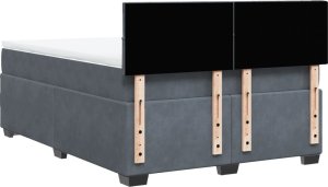 vidaXL Łóżko kontynentalne z materacem, ciemnoszare, 140x200cm aksamit 8