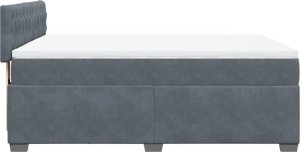 vidaXL Łóżko kontynentalne z materacem, ciemnoszara, aksamit 140x190cm 11
