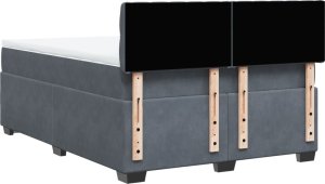 vidaXL Łóżko kontynentalne z materacem, ciemnoszara, aksamit 140x190cm 12