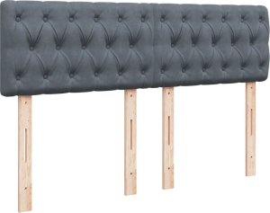 vidaXL Łóżko kontynentalne z materacem, ciemnoszara, aksamit 140x190cm 10