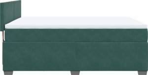 vidaXL Łóżko kontynentalne z materacem, ciemnozielone, 140x200 cm 7