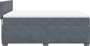 vidaXL Łóżko kontynentalne z materacem, ciemnoszare, 140x200cm aksamit 7