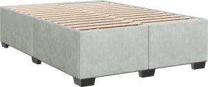 vidaXL Łóżko kontynentalne z materacem, jasnoszare, 140x190cm, aksamit 10