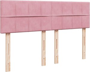 vidaXL Łóżko kontynentalne z materacem, różowe, 140x200 cm, aksamit 9