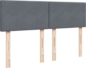 vidaXL Łóżko kontynentalne z materacem, ciemnoszare, 160x200cm aksamit 9