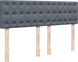 vidaXL Łóżko kontynentalne z materacem, ciemnoszare, 140x200cm aksamit 9