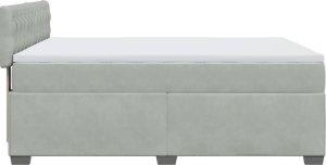 vidaXL Łóżko kontynentalne z materacem, jasnoszare, 160x200cm, aksamit 7
