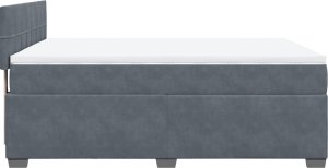 vidaXL Łóżko kontynentalne z materacem, ciemnoszare, 160x200cm aksamit 7
