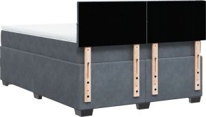 vidaXL Łóżko kontynentalne z materacem, ciemnoszare, 160x200cm aksamit 8