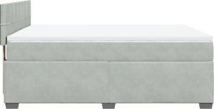 vidaXL Łóżko kontynentalne z materacem, jasnoszare, 160x200cm, aksamit 7
