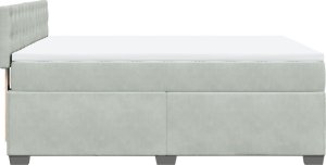 vidaXL Łóżko kontynentalne z materacem, jasnoszare, 160x200cm, aksamit 7