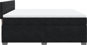 vidaXL Łóżko kontynentalne z materacem, czarne, 180x200 cm, aksamit 7
