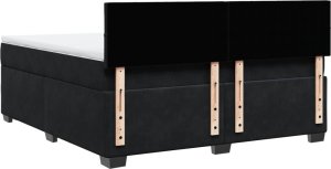 vidaXL Łóżko kontynentalne z materacem, czarne, 180x200 cm, aksamit 8